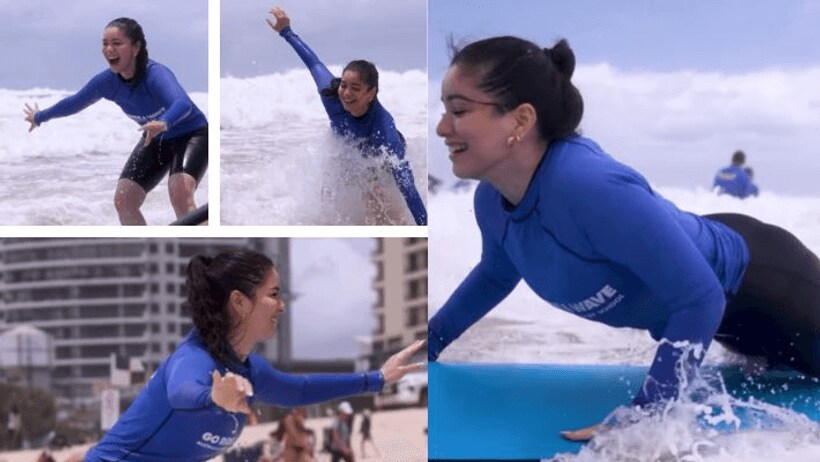 Sachin daughter sara tendulkar shared video of surfing in australia surfers Paradise gold coast fans reacted watch her Instagram post 