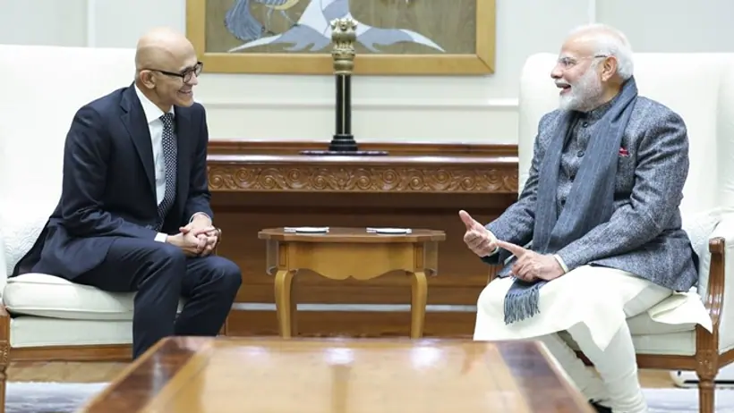 Narendra Modi With Satya Nadella