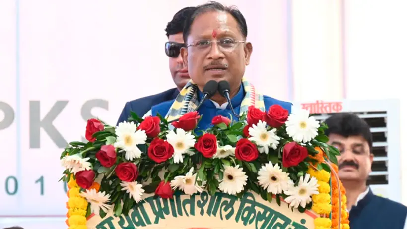 Vishnu Deo Sai inaugurate kisan sammelan in Khapri village Durg district