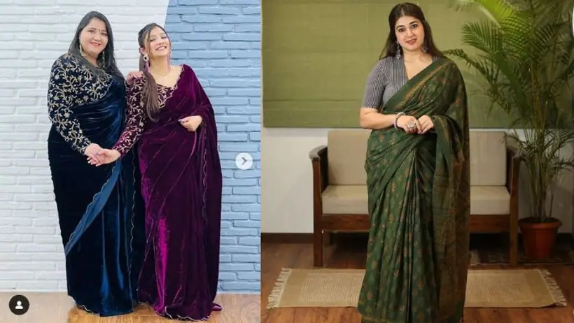 Heavy border sarees for plus size body types