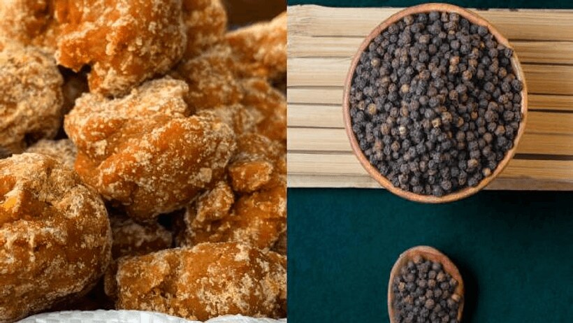 eating jaggery with black pepper