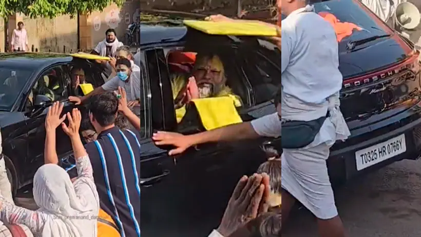 Premanand Maharaj seen riding in Porsche
