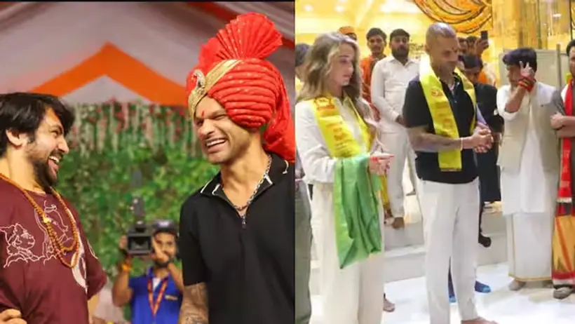 Shikhar Dhawan meet Bageshwar Dham with GF