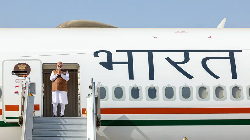 PM Modi emplanes for Saudi Arabia