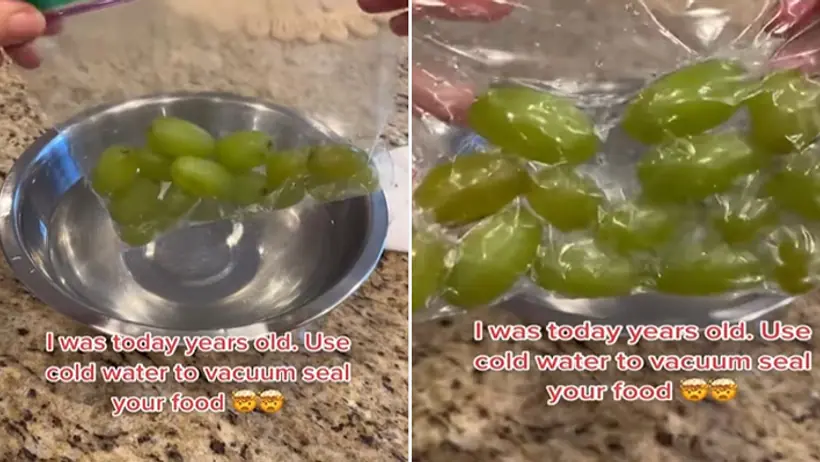 how to vacuum seal food with water