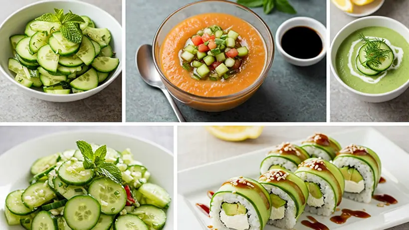 Five different delicious recipe from cucumber