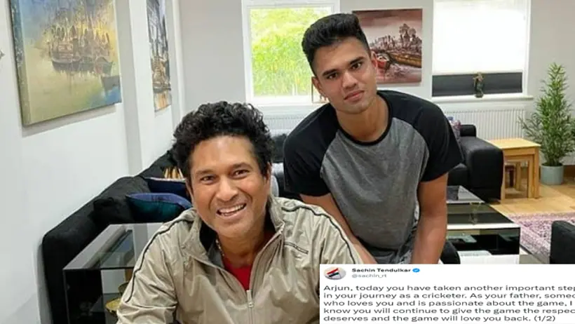 Sachin Tendulkar post for Arjun Tendulka