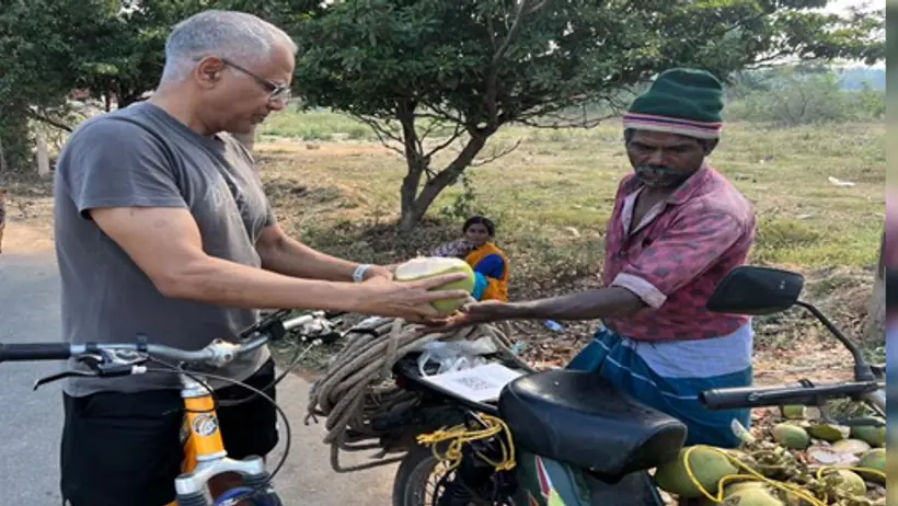 coconut seller with QR code trending on internet