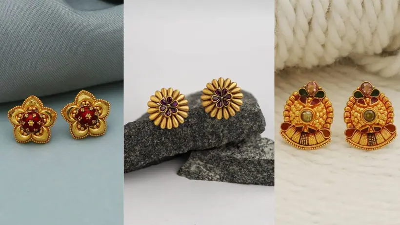 Latest 4 gram gold earring designs for sister gift