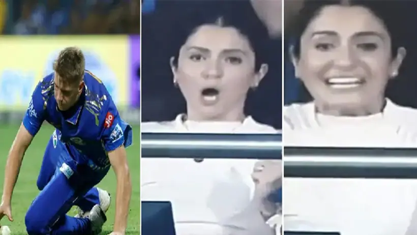 Anushka Sharma reaction goes viral in Mumbai Indians player dropped Dinesh Karthik catch