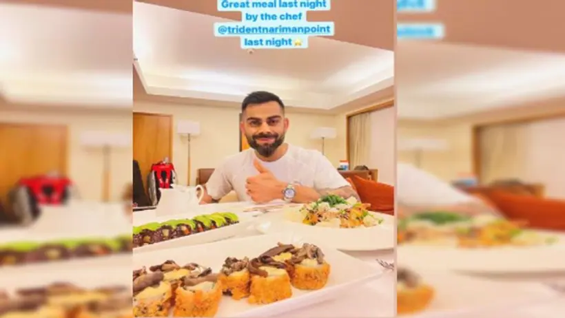 हार्ड कोर वर्कआउट के बाद प्लेट भर भर खाना खाने पहुंचे Virat Kohli, इस जगह लिया डिनर का मजा