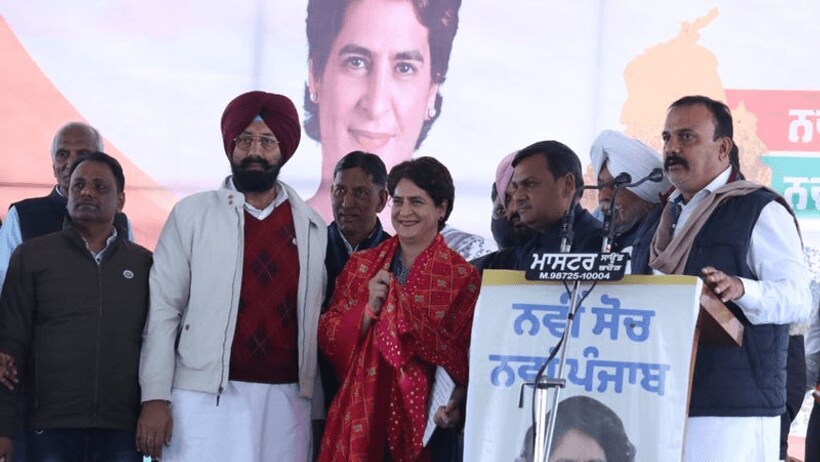 पंजाब चुनाव में प्रचार करने उतरीं प्रियंका गांधी, बोलीं  मैं यहीं की बहू, मेरे बोटों में पंजाबी खून