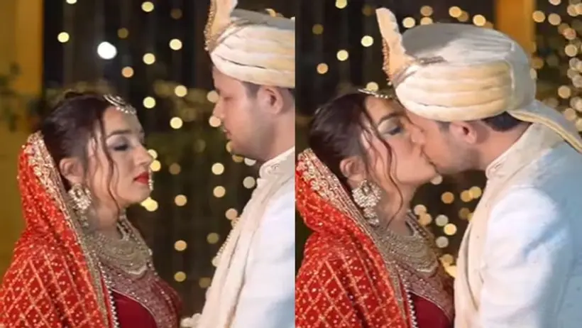 प्राइवेट में फोटोग्राफर के सामने दूल्हा दुल्हन ने किया Lip kiss, लोग बोले सुहागरात का भी Video बनवा लेना