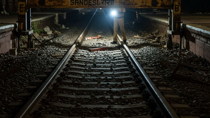 lucknow train derailment attempt railway track iron gate incident