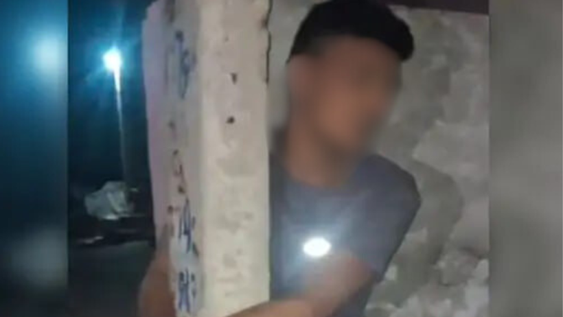 bharatpur teacher caught molesting woman tied to pole viral video 