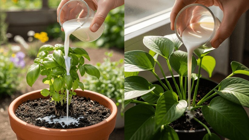benefits of pouring buttermilk on the plant
