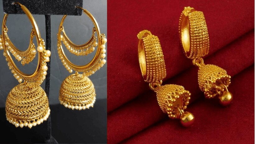 golden Hoop Jhumka 